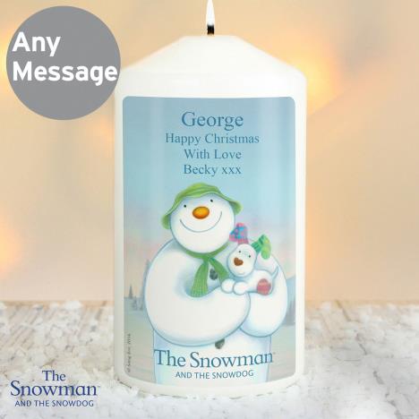 Personalised The Snowman & The Snowdog Candle Extra Image 1